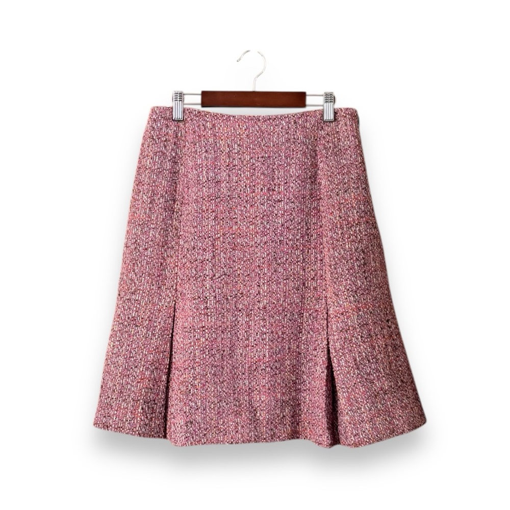 Vintage Y2K Neiman Marcus Pink Wool Blend Tweed A-Line Skirt Size 4 Elle Woods